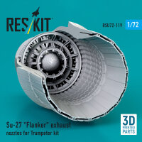 Su-27 Flanker exhaust nozzles for Trumpeter kit (3D Printed)