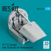 EF-111 Cockpit with 3D decals for Hasegawa kit (3D Printed)