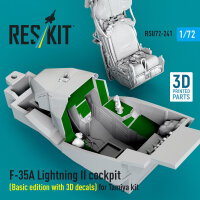 F-35A Lightning II cockpit (Basic edition with 3D decals) for Tamiya kit (3D Printed)