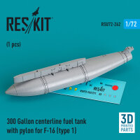 300 Gallon centerline fuel tank with pylon for F-16...