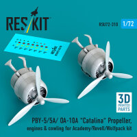 PBY-5/5A/ OA-10A Catalina Propeller, engines & cowling for Academy/Revell/Wolfpack kit (3D printed)