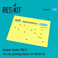 Hawker Hunter FGA.9 Pre-cut painting masks for Revell kit