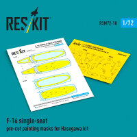 F-16 single-seat pre-cut painting masks for Hasegawa