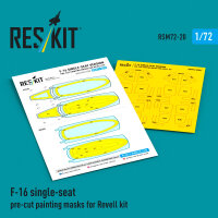 F-16 single-seat pre-cut painting masks for Revell