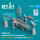 US Aircraft mechanics with SUU-23 20mm gun pod (open & close gun bay) on transport trolley (scene 1) (3 pcs) (3D Printed)