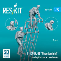 F-105 (F, G) Thunderchief male pilots on access ladder (2...