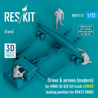 Driver & airmen (modern) (3 pcs) (MHU-83 D/E lift truck LOWER loading position for RSK72-0008) (3D Printed)