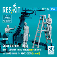 Driver & airmen (1960+) (3 pcs) (MJ-4 Jammer (MHU-83 B/E) Early lift truck for RSK72-0006 & for RSK72-0007) (scene 1) (3D Printed)