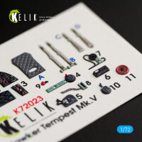 Hawker Tempest Mk.V interior 3D decals for Airfix kit