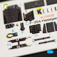 F-35A  interior 3D decals for Hasegawa kit