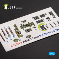 A6M3 Zero - interior 3D decals for Tamiya kit