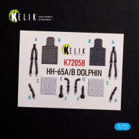 HH-65A/B Dolphin interior 3D decals for Dream Model  kit