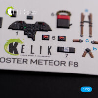 Gloster Meteor F.8 interior 3D decals for Airfix kit