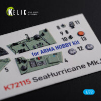 Sea Hurricane Mk I interior 3D decals for Arma Hobby kit
