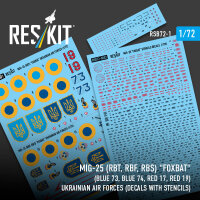 MiG-25RBT, RBF, RBS Foxbat (Blue 73, Blue 74, Red 17, Red...
