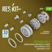Merkava Mk.3 rubber bandage road wheels (12 pairs), track...