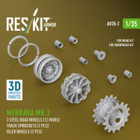 Merkava Mk.3 steel road wheels (12 pairs), track...