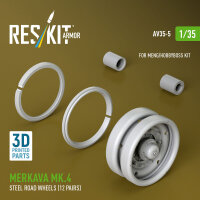 Merkava Mk.4 steel road wheels (12 pairs) (3D Printed)...