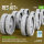 Merkava Mk.3 damaged rubber bandage wheels (12 pairs), track sprockets (2 pcs), idler wheels (2 pcs) for Meng/HobbyBoss kit (3D Printed)