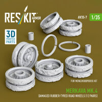 Merkava Mk.4 damaged rubber-tyred road wheels (12 pairs)...