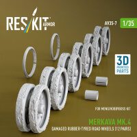 Merkava Mk.4 damaged rubber-tyred road wheels (12 pairs)...