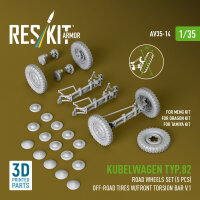 Kubelwagen typ.82 road wheels set (5 pcs) off-road tires...