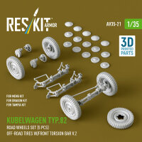 Kubelwagen typ.82 road wheels set (5 pcs) off-road tires...