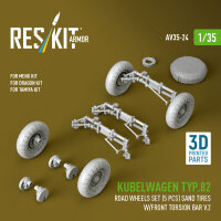 Kubelwagen typ.82 road wheels set (5 pcs) sand tires...