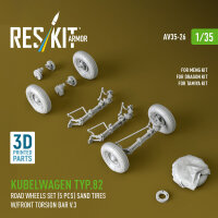 Kubelwagen typ.82 road wheels set (5 pcs) sand tires...