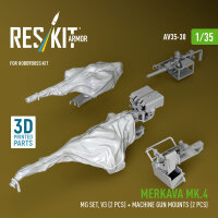 Merkava Mk.4 MG set, V.3 (2 pcs) + Machine gun mounts (2 pcs) (3D Printed) for Hobby Boss