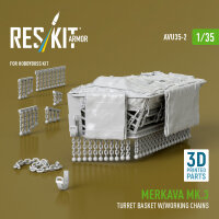 Merkava Mk.3 turret basket w/working chains for HobbyBoss...