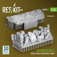 Merkava Mk.3 turret basket w/working chains for Meng kit...