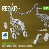 Merkava Mk.3 front and rear towing horns with chains for Meng/Hobby Boss kit (3D Printed)