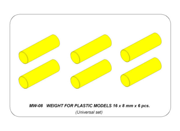 Weight for plastic models 16 x 8 mm x 6 pcs.