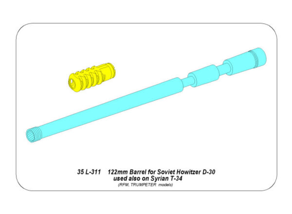 122mm Barrel for Soviet Howitzer D-30 used also on Syrian T-34