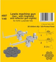 Lewis machine gun (two - with ring/bead and reflector gun sights) for Airfix