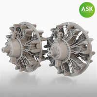 B-25 Mitchell - 2 pc. Engines Wright R-2600 for HK Model